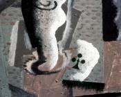 乔治勃拉克 - Still life with glass carafe and phillips ace